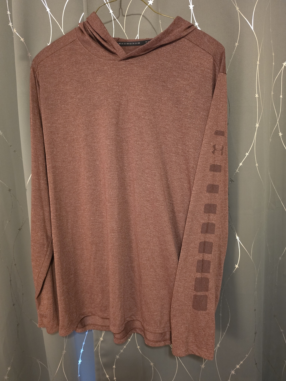 Under Armour Men's Long-Sleeve Hoodie in Dusty Rust/marroon Color